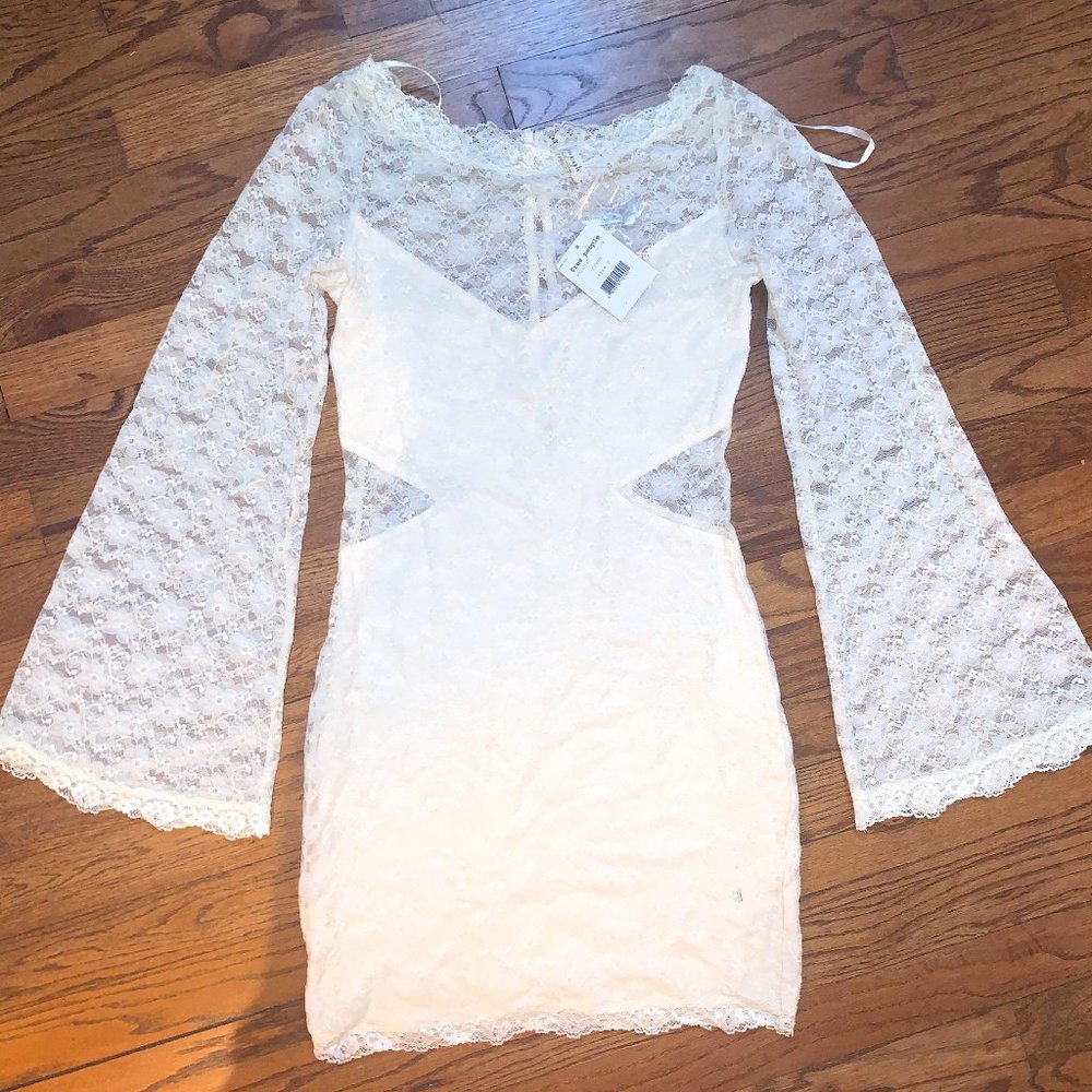Free People Lace Dress Off White (Size: S)